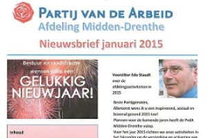 Eerste nieuwsbrief PvdA Midden-Drenthe is uit.